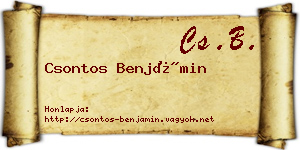 Csontos Benjámin névjegykártya